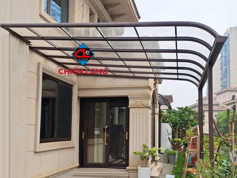 Mái hiên che nắng khung hợp kim nhôm chống nắng hiệu quả