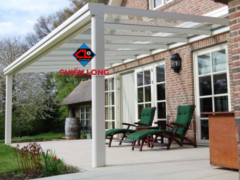 Mái che không gian mở dạng phẳng phù hợp cho nhiều không gian