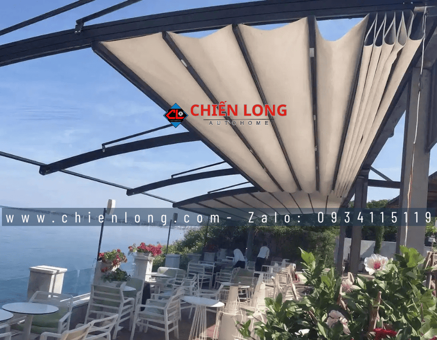 mái nhôm tích hợp đèn led hiện đại
