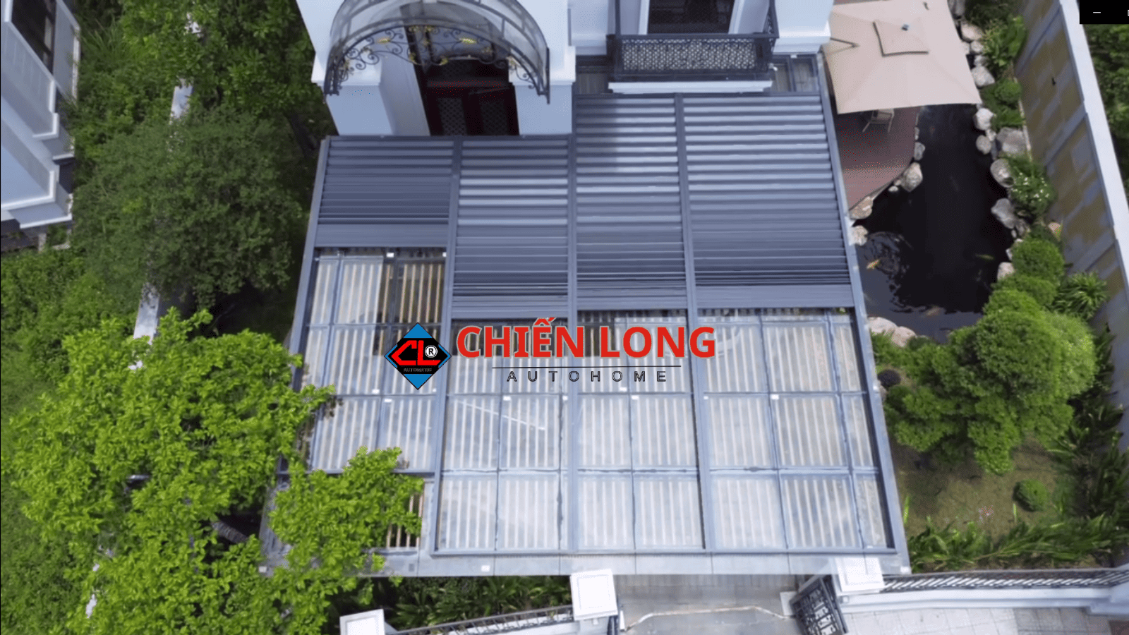 Mái nhôm xếp trượt Ziczac tự động