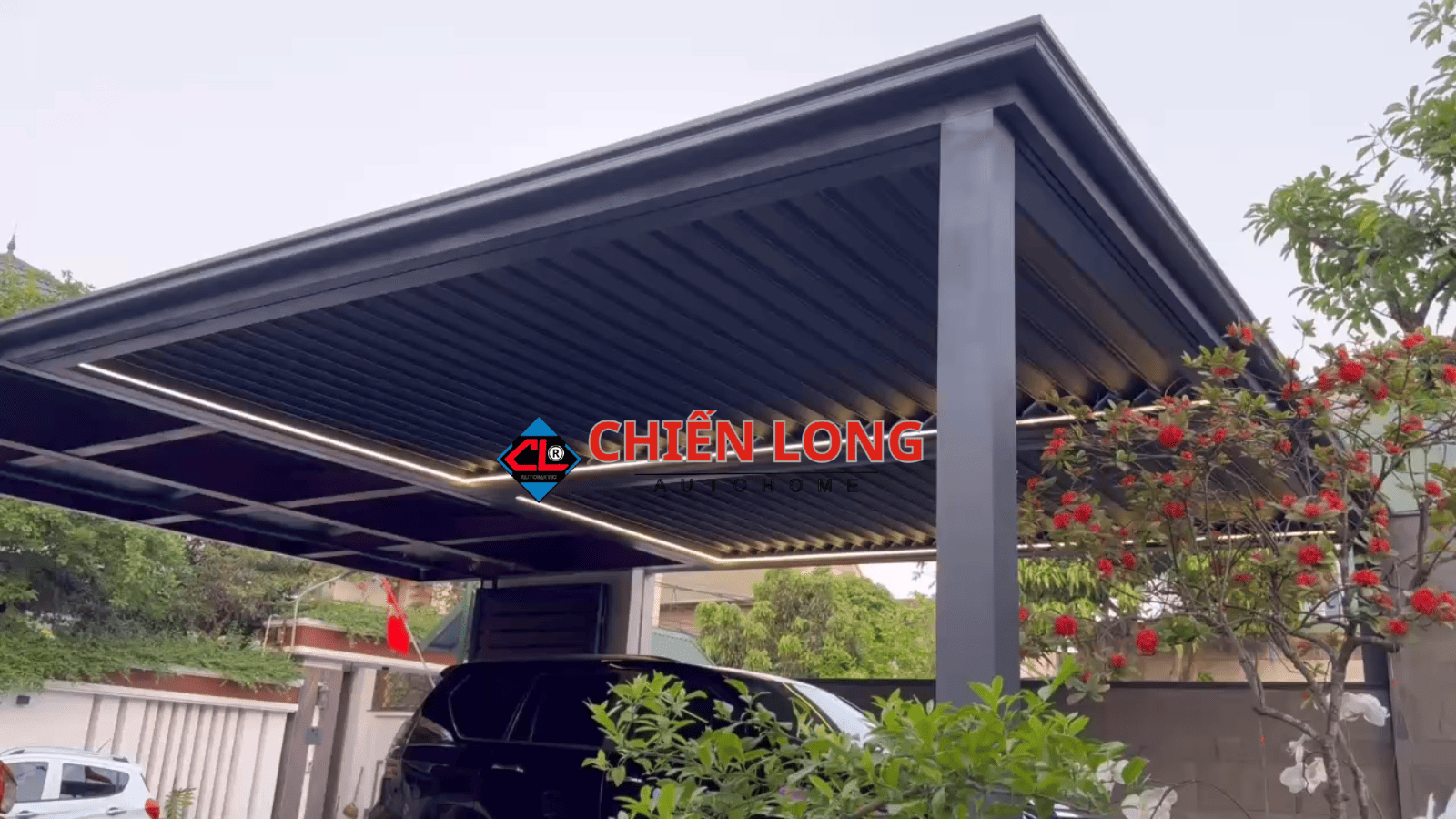 Mái nhôm xếp trượt Ziczac tự động