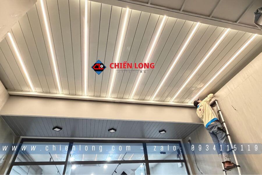 mái nhôm xếp tự động cao cấp Chiến Long