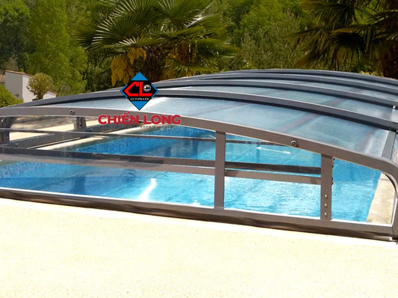 Mái xếp lớp tự động - mẫu mái che ngoài trời được làm bằng nhôm chất lượng cao