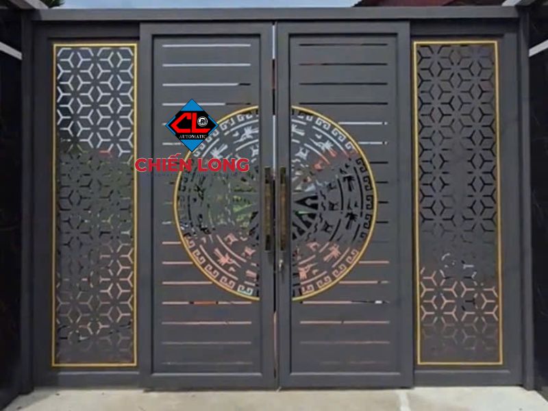 Mẫu cổng 4 cánh CNC thiết kế mới nhất cho nhà phố