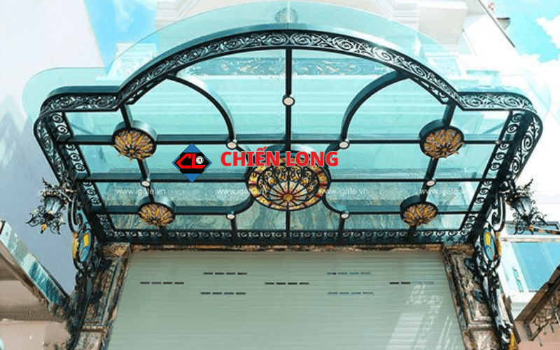 mái kính che nắng mưa