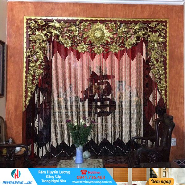 Rèm hạt gỗ cao cấp cho khu vực phòng thờ