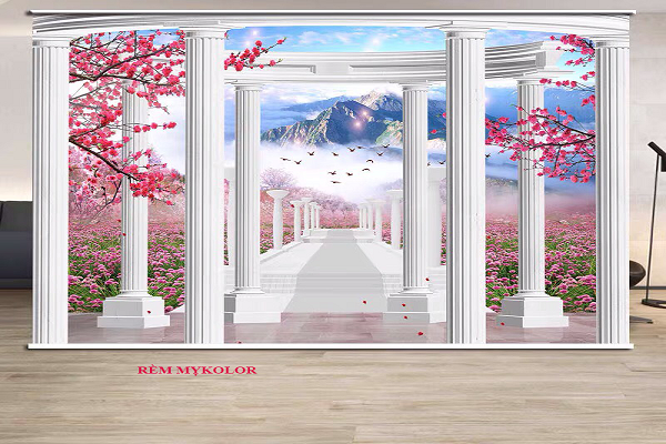 Rèm cuốn in tranh