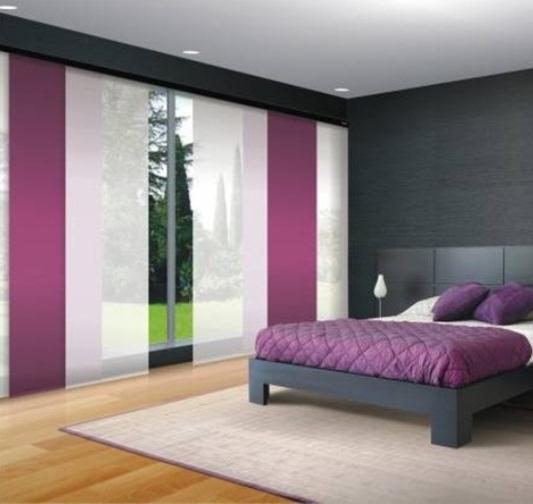 Mẫu rèm cửa phòng ngủ tông tím trắng