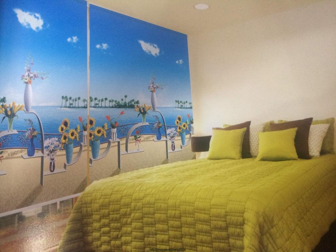 Rèm cuốn phòng ngủ in tranh ấn tượng