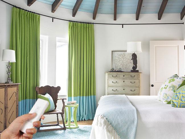 Rèm cửa phòng ngủ bằng động cơ dễ điều khiển hiện đại tại Quy Nhơn