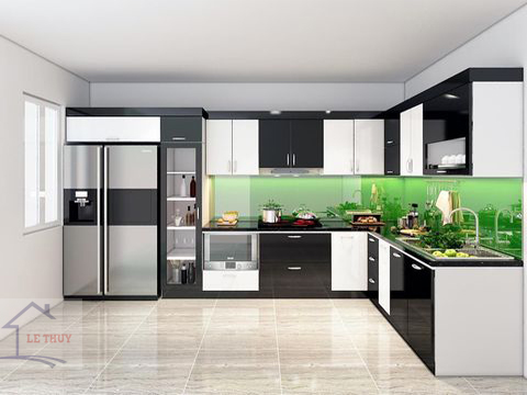 Mẫu tủ bếp chữ L đẹp hiện đại
