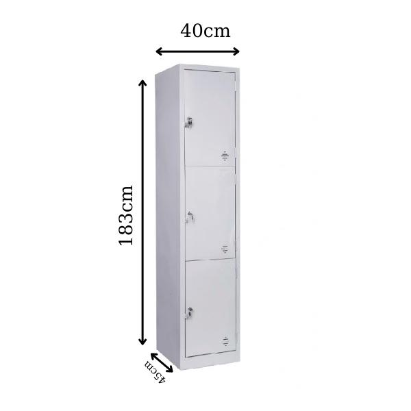 Kích thước tủ locker 3 cánh 1 khoang