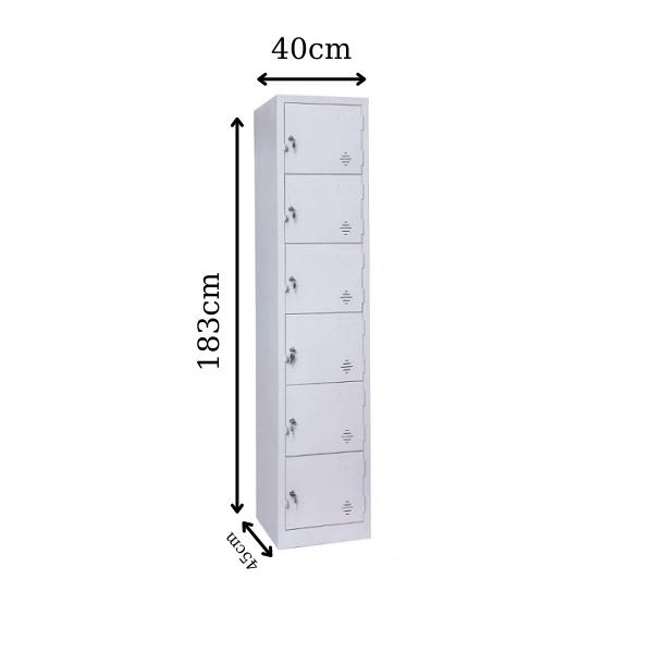 Kích thước tủ locker 6 cánh 1 khoang