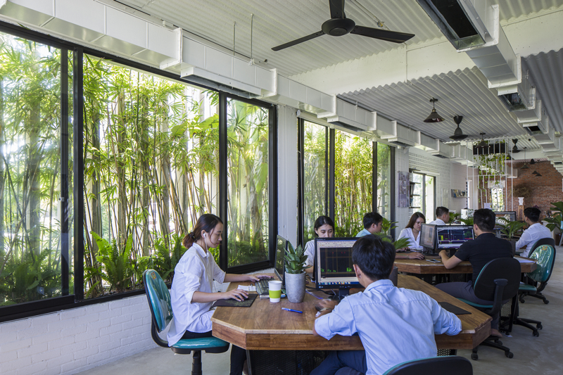 Mẫu văn phòng làm việc hiện đại trên 1000m2 và có nhiều tầng