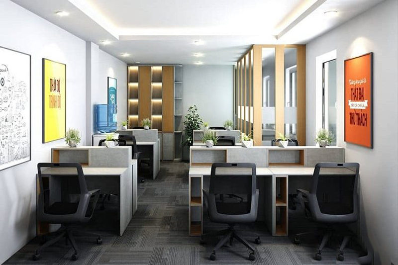 Mẫu thiết kế nội thất phòng làm việc công nghiệp