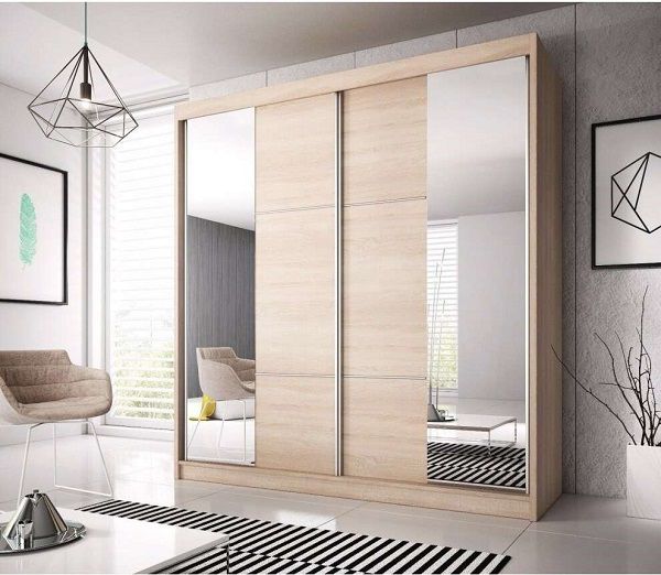 Mẫu tủ quần áo màu trắng cửa lùa