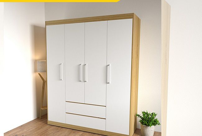 Mẫu tủ quần áo màu trắng hiện đại