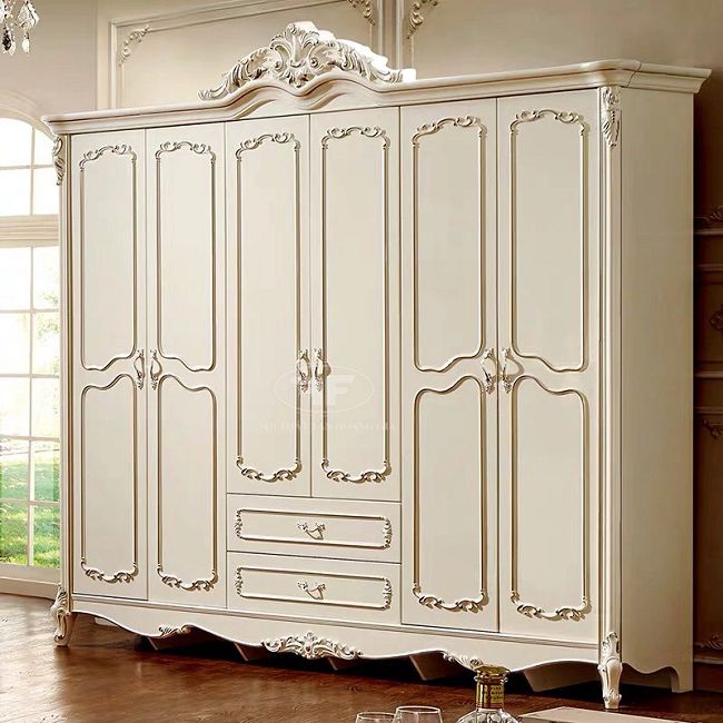 Mẫu tủ màu trắng tân cổ điển