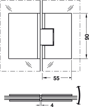 Bản Lề cabin 180 độ Hafele