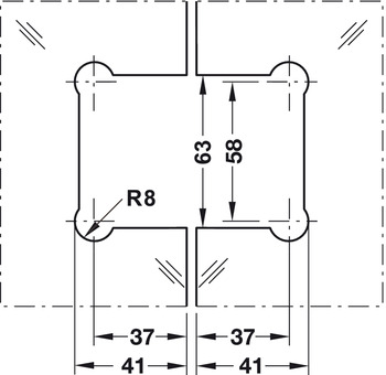 Bản Lề cabin 180 độ Hafele