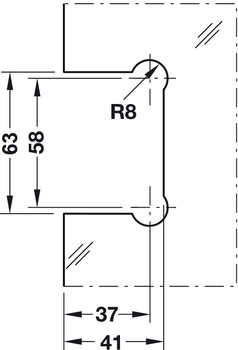 Bản Lề Cabin 90 độ Kính-Tường Hafele
