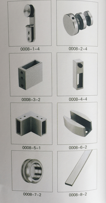 Phụ kiện cửa kính lùa ray inox hộp 10x30