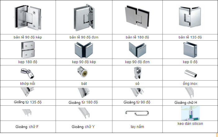 Phụ kiện vách kính phòng tắm