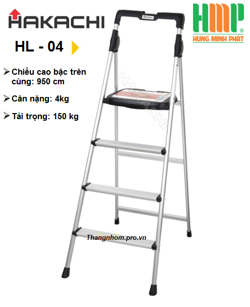 Thang nhôm ghế 4 bậc Hakachi HL-04