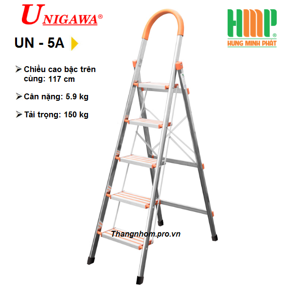 Thang nhôm ghế 5 bậc Unigawa UN-5A