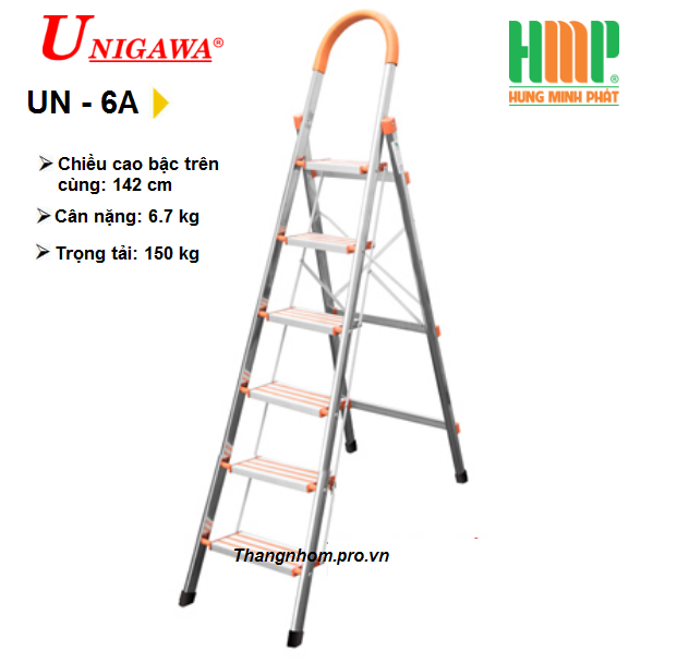 Thang nhôm ghế 6 bậc Unigawa UN-6A