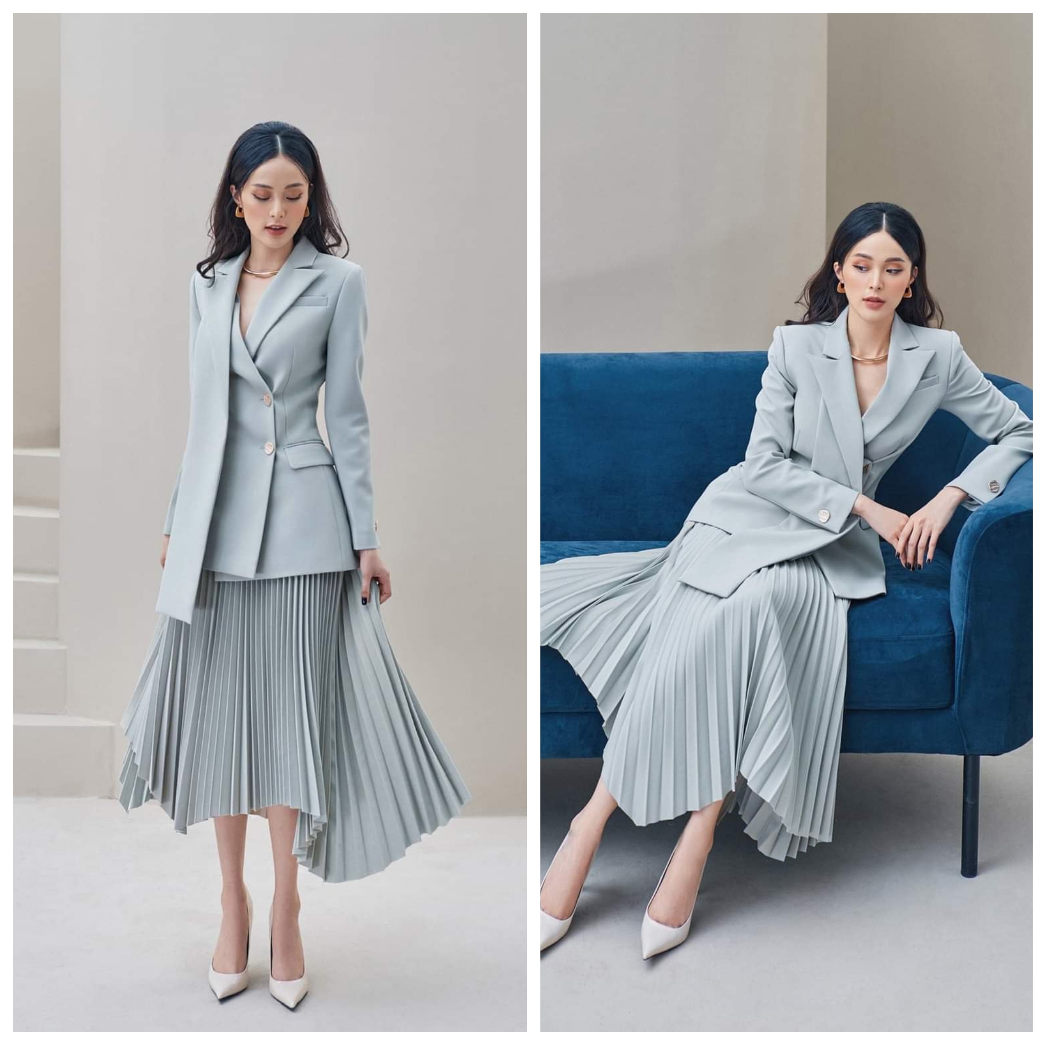 2922-set-ao-vay-kieu-ao-vest-tay-dai-chan-vay-xep-ly