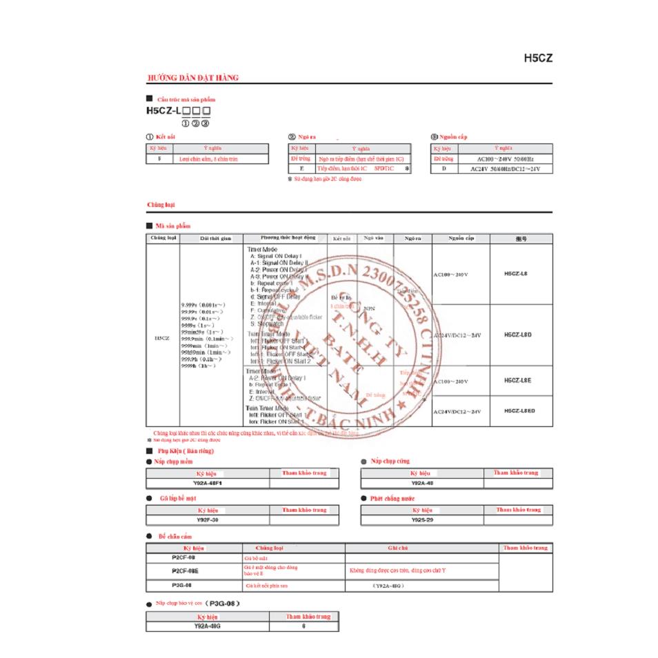 Bộ đặt thời gian omron H5CZ-L8