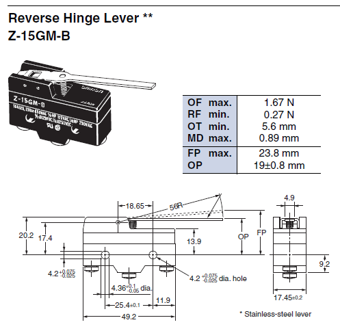 Công tắc hành trình Omron Z-15GM