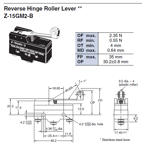 Công tắc hành trình Omron Z-15GM2