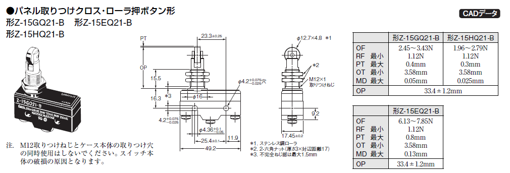 Công tắc hành trình Omron Z-15HQ21