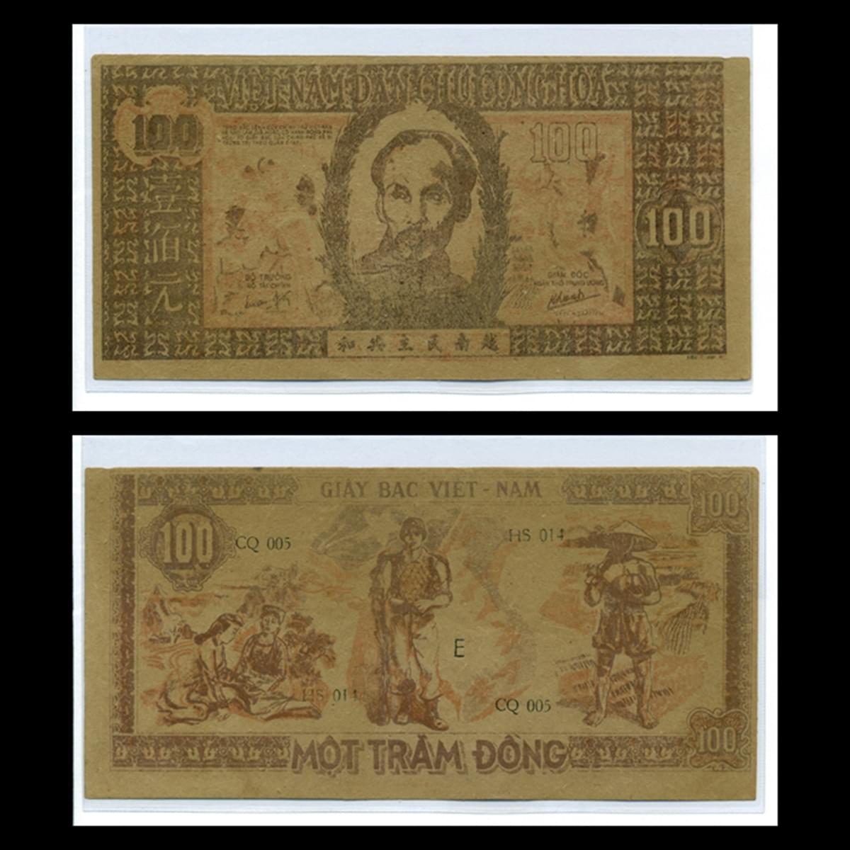 100 Đồng 1948 Một Trăm Đỏ (Bác Hồ lớn) Việt Nam Dân Chủ Cộng Hòa