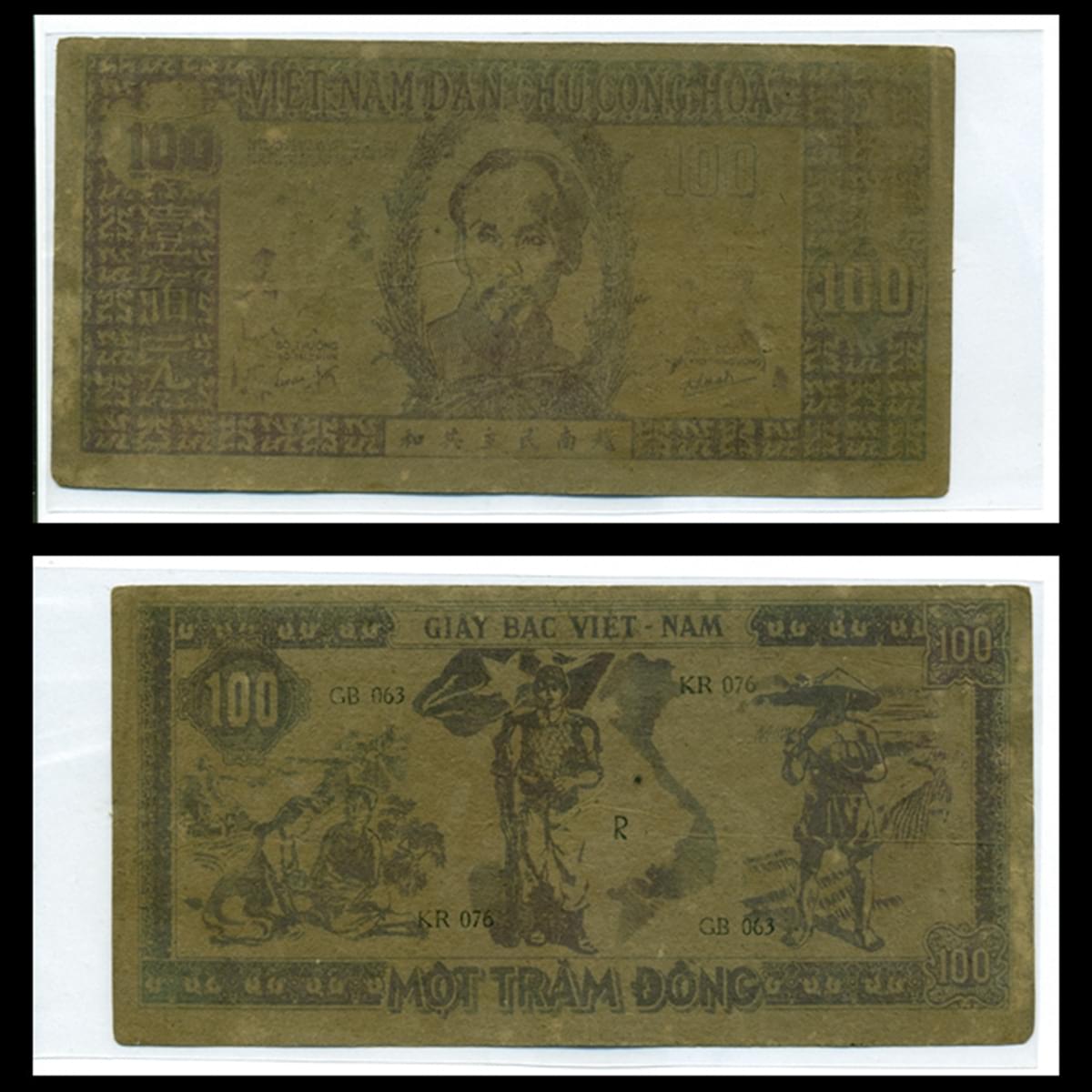 100 Đồng 1948 Một Trăm Đỏ (Bác Hồ lớn) Việt Nam Dân Chủ Cộng Hòa