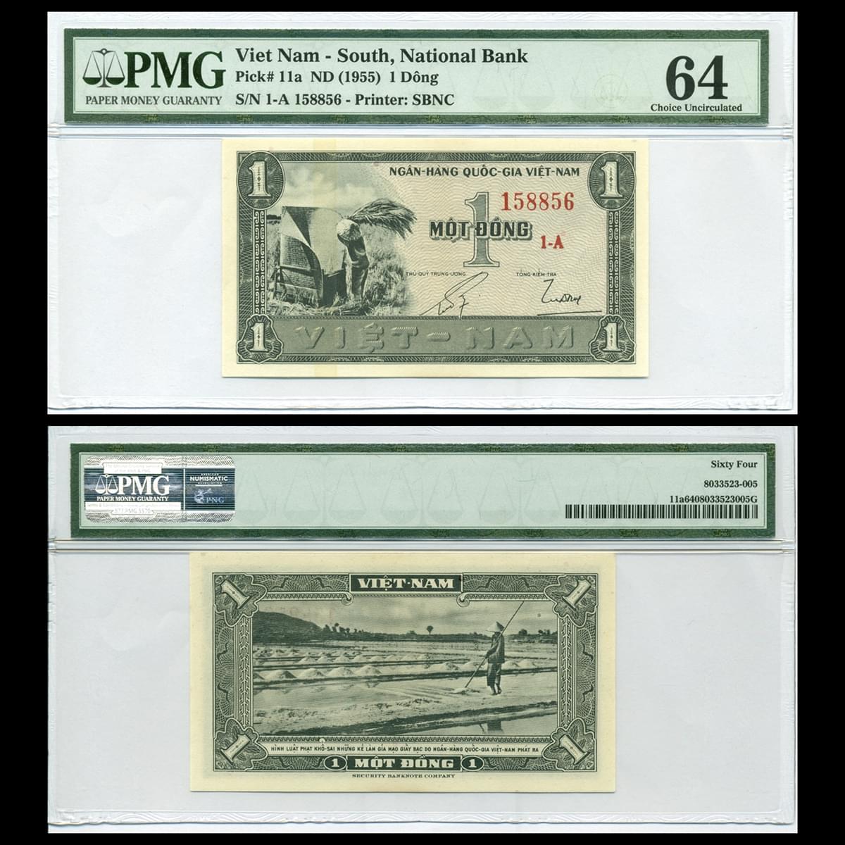 1 đồng, Đập lúa - Ruộng muối 1955 VNCH