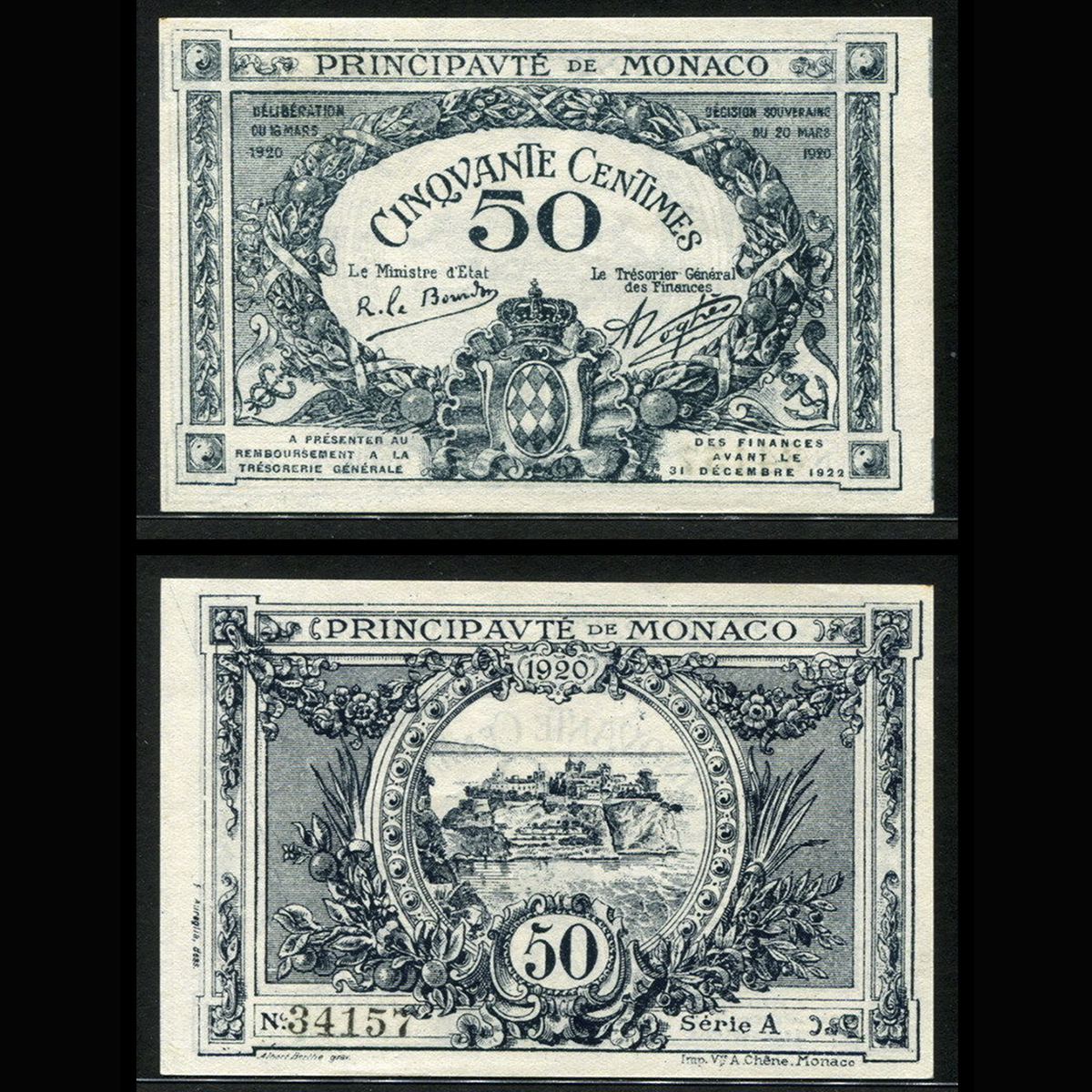 Monaco 50 centimes 1920