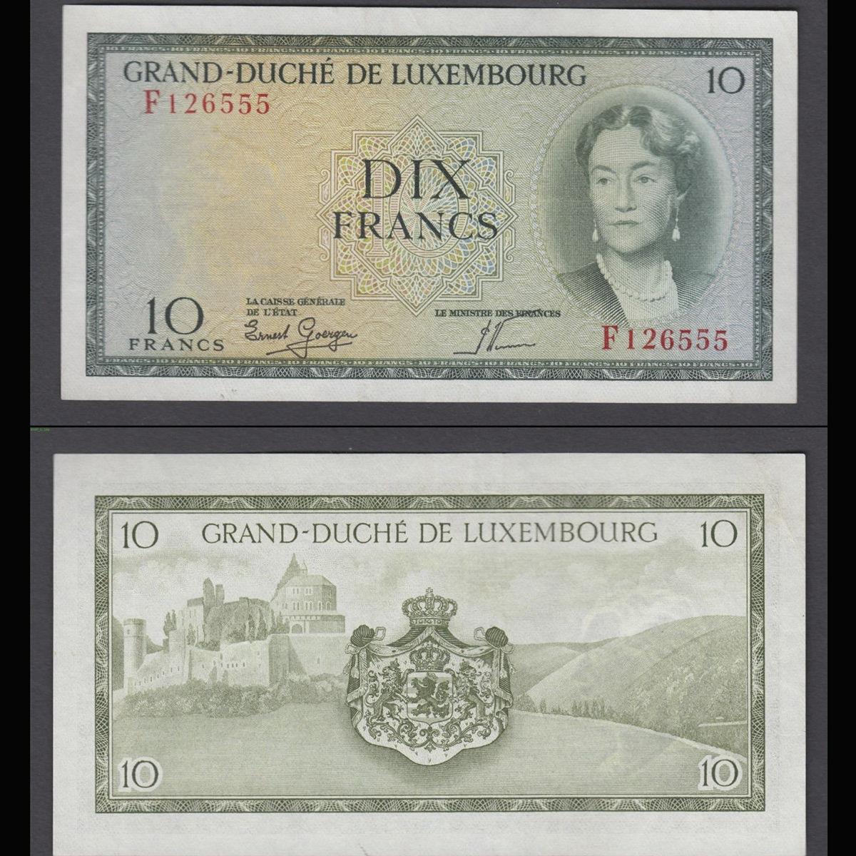 Luxembourg (Lúc Xăm Bua) 10 francs 1954