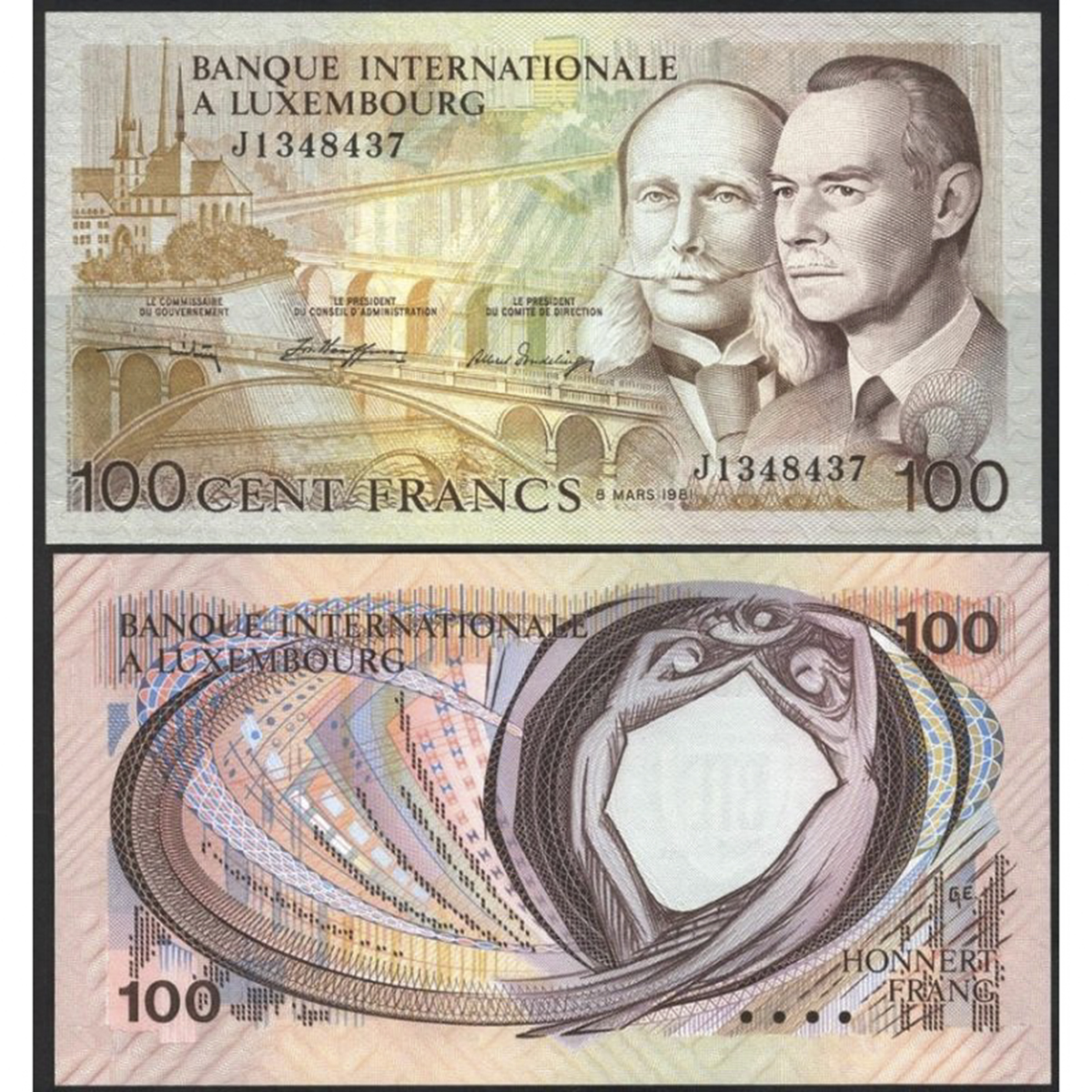 Luxembourg (Lúc Xăm Bua) 100 francs 1981