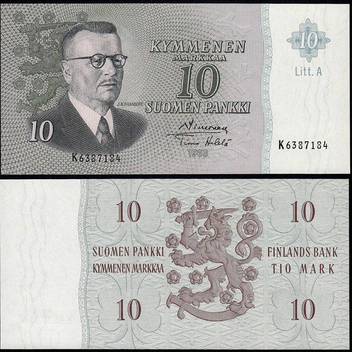 Finland (Phần Lan) 10 markkaa 1963