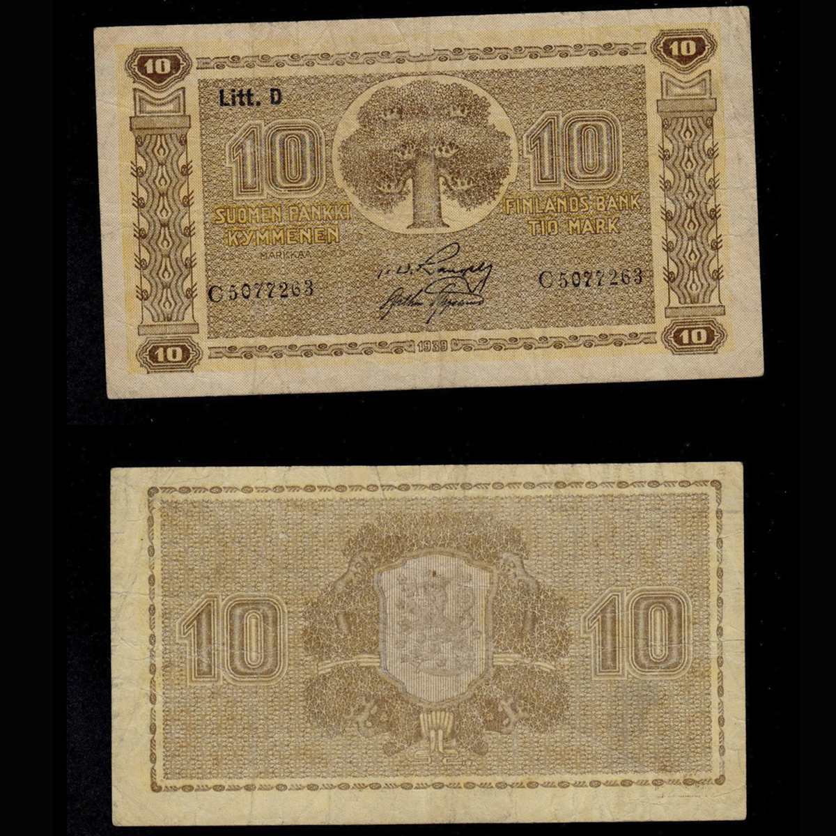 Finland (Phần Lan) 10 markkaa 1939