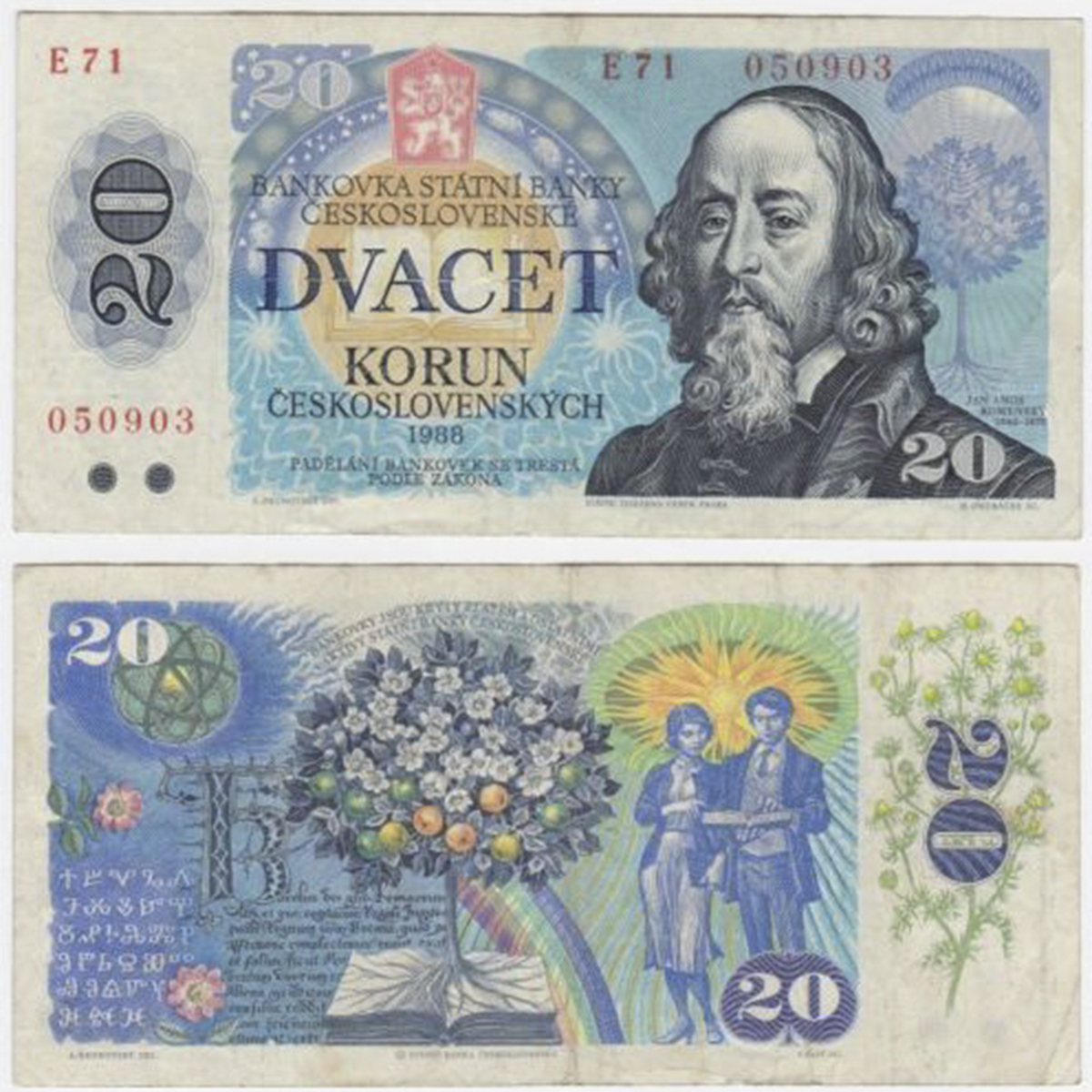 Czechoslovakia (Tiệp Khắc) 20 korun 1988