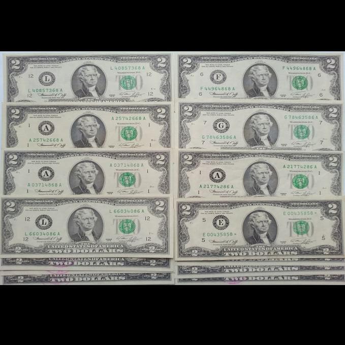 2 USD 1976 Seri 68, 86, 39, 79