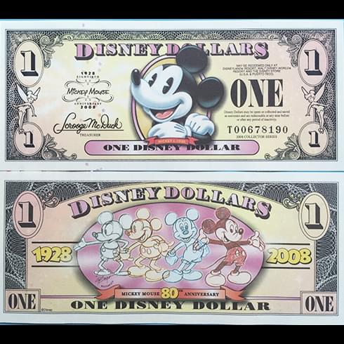 Tiền con chuột 1 USD Mickey