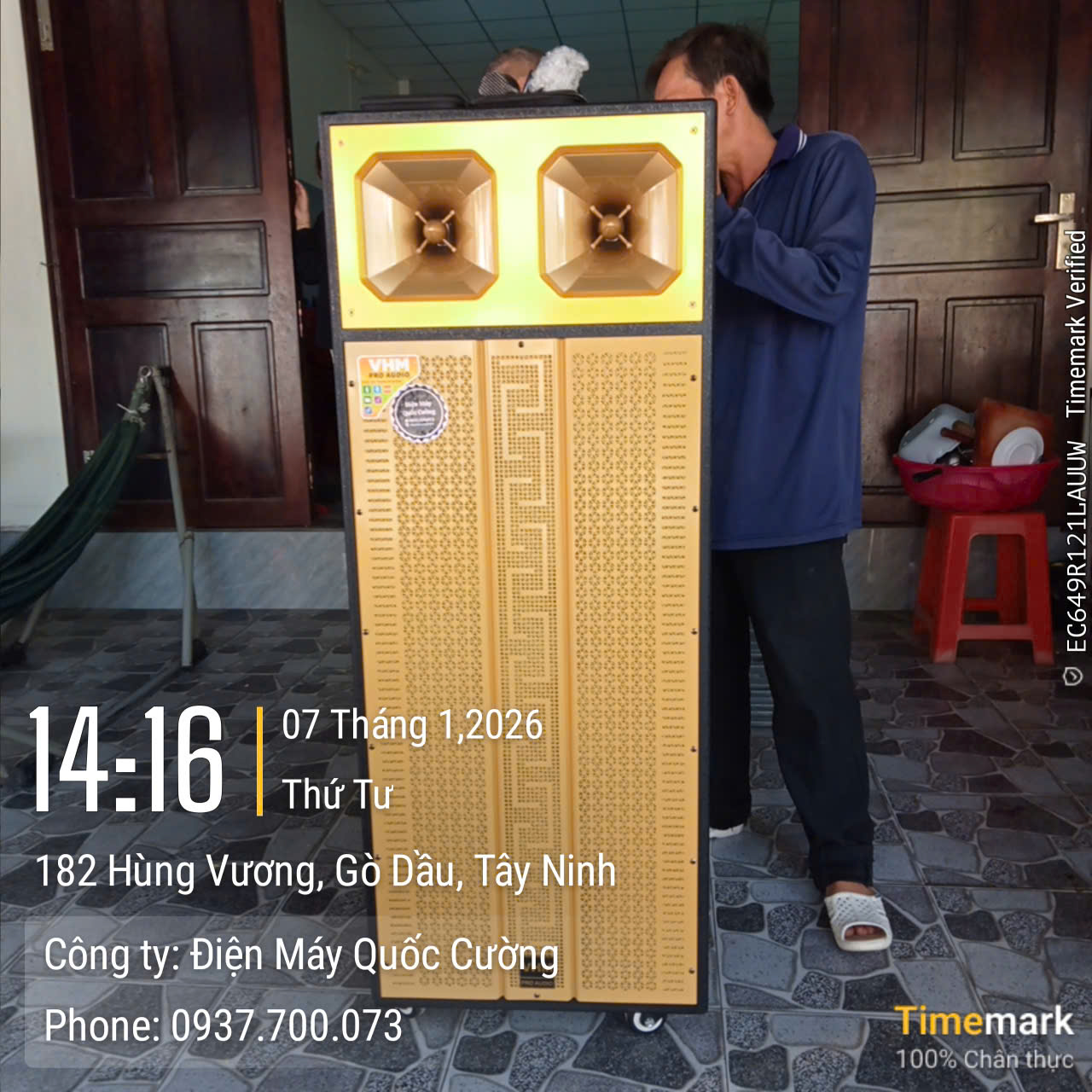 Loa karaoke kéo VHM GD215-04 Bass đôi 40cm