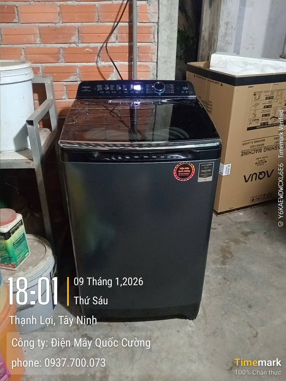 Máy giặt Aqua Inverter 12 kg AQW-DR120HT BK