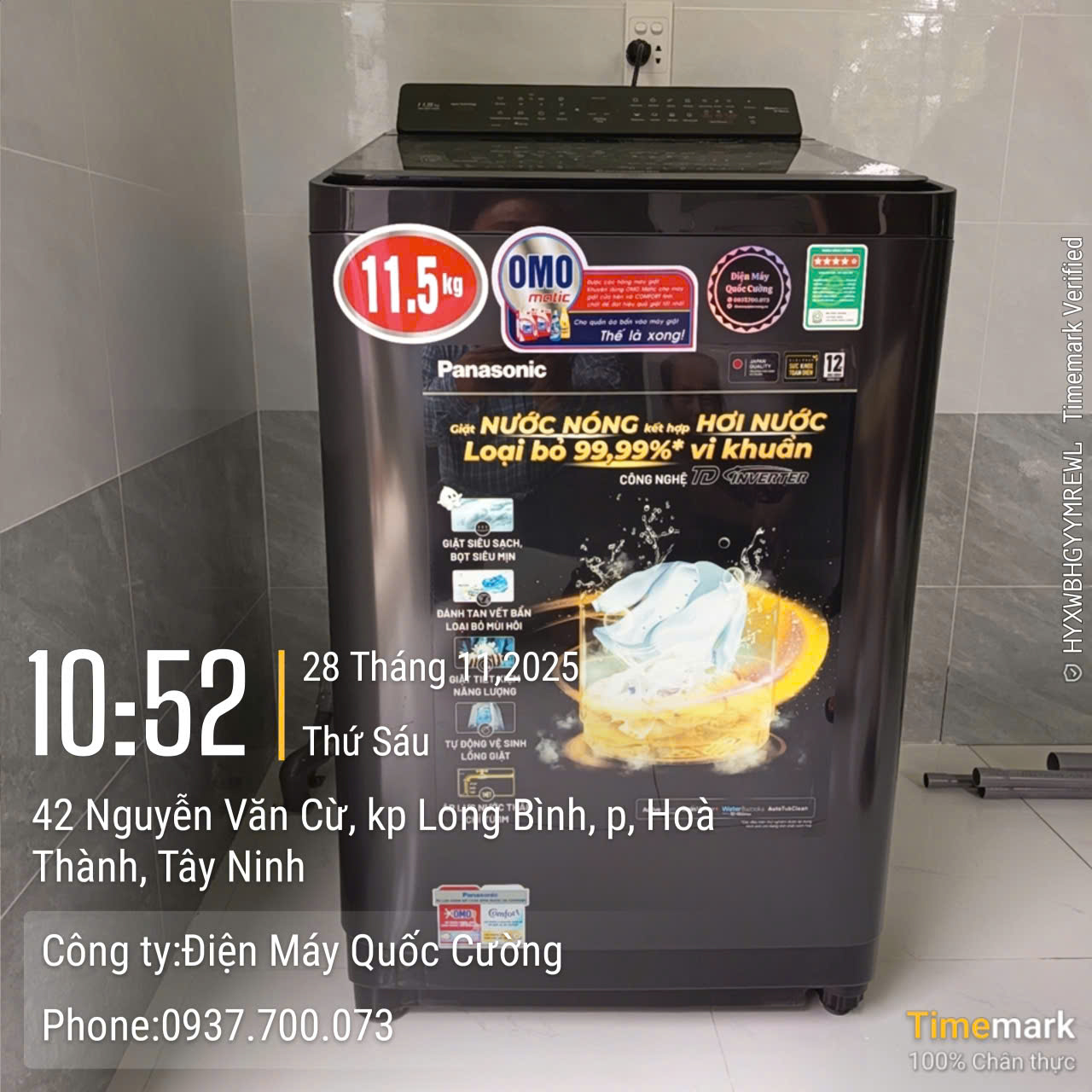 Máy Giặt Panasonic Inverter 11.5 Kg NA-FD115V3BV