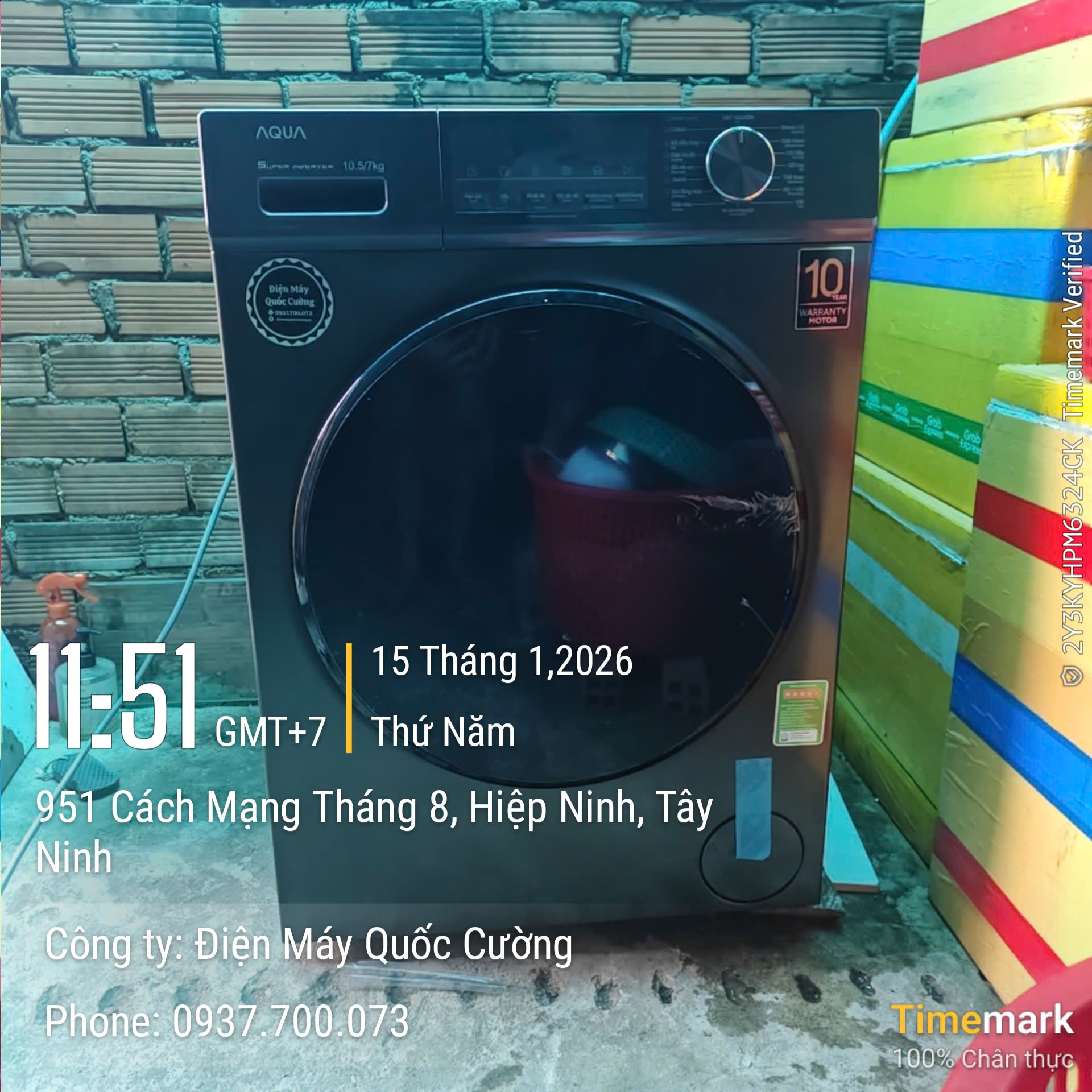 Máy giặt sấy Aqua Inverter 10/7 kg AQD-AH1051J(PS)